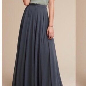 Jenny Yoo Hampton Skirt in Navy Blue